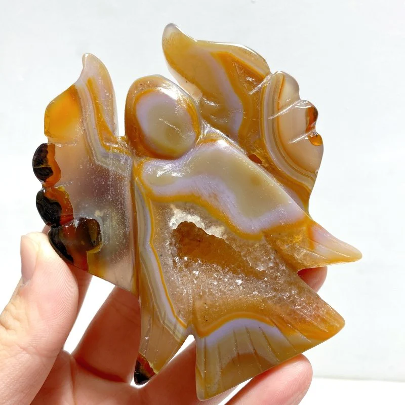 9 Pieces Geode Agate Druzy Angel Carving - Image 3