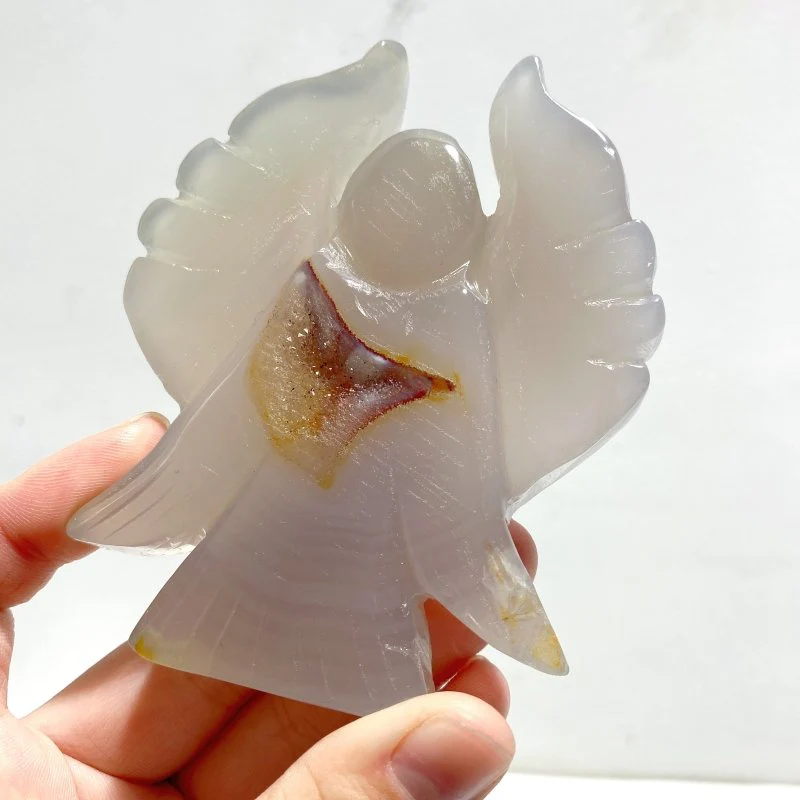 9 Pieces Geode Agate Druzy Angel Carving - Image 4