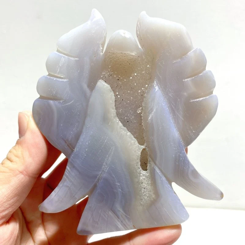 9 Pieces Geode Agate Druzy Angel Carving - Image 5