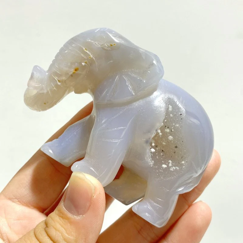 10 pieces Geode Agate Druzy Elephant Carving - Image 6