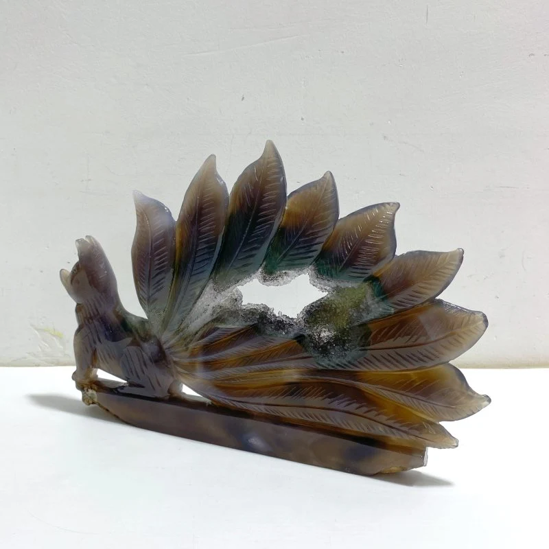 Geode Agate Druzy Nine-tailed Fox Carving #10 - Image 2