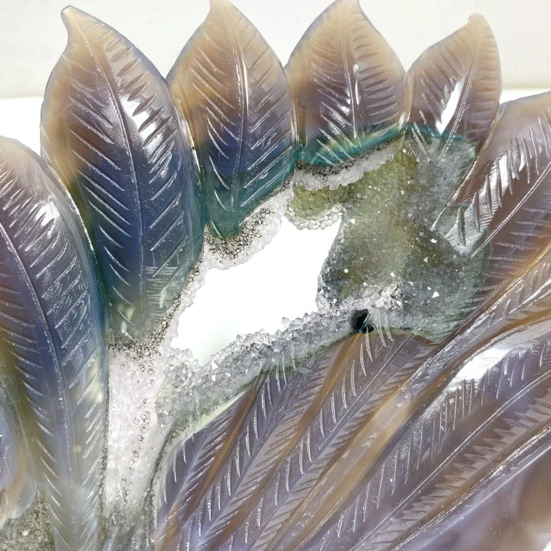 Geode Agate Druzy Nine-tailed Fox Carving #10 - Image 3