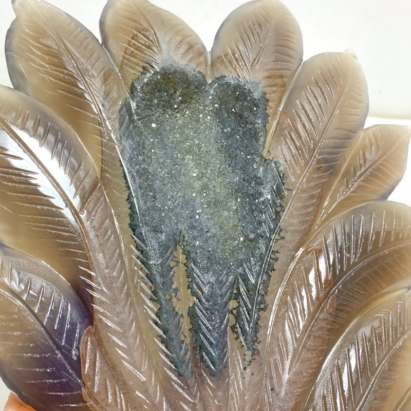 Geode Agate Druzy Nine-tailed Fox Carving #11 - Image 3
