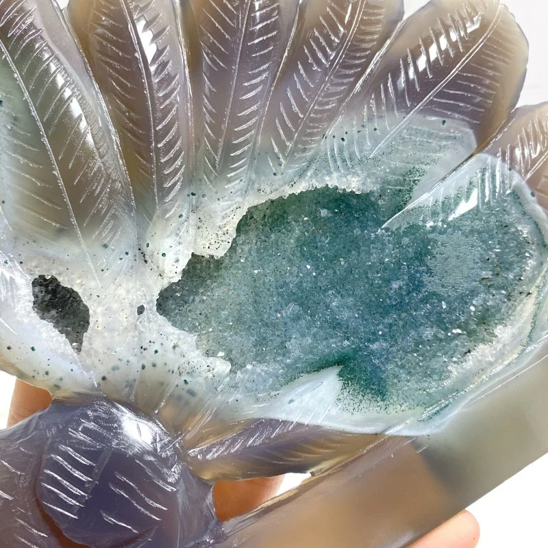 Geode Agate Druzy Nine-tailed Fox Carving #12 - Image 4
