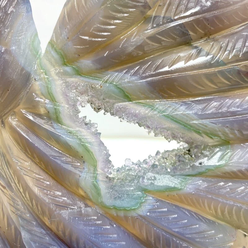 Geode Agate Druzy Nine-tailed Fox Carving #13 - Image 4