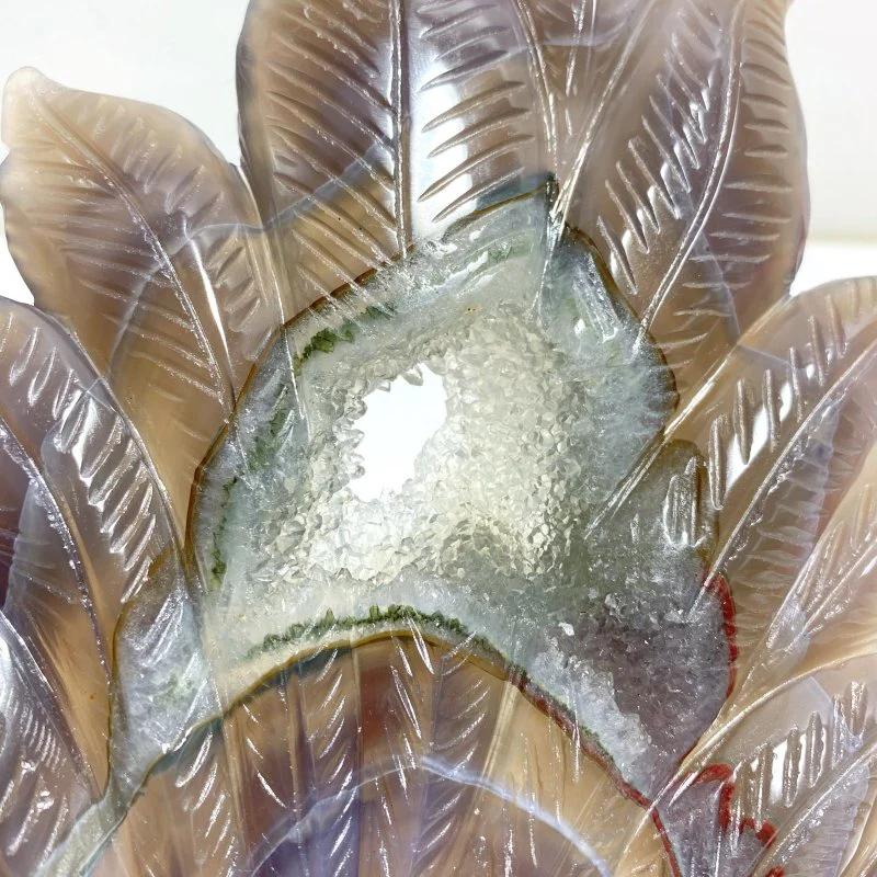 Geode Agate Druzy Nine-tailed Fox Carving #14 - Image 4