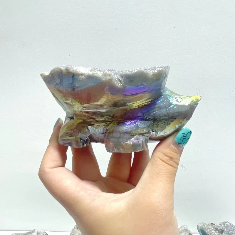 8 Pieces Geode Aura Sphalerite Hedgehog Carving