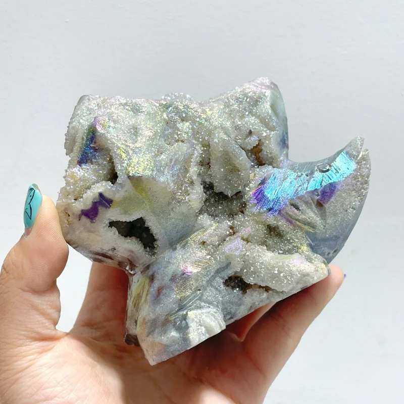 8 Pieces Geode Aura Sphalerite Hedgehog Carving - Image 7
