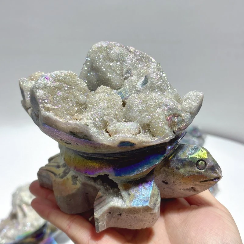 7 Pieces Geode Aura Sphalerite Sea Turtles Carving - Image 7