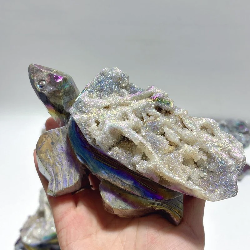 7 Pieces Geode Aura Sphalerite Sea Turtles Carving - Image 8