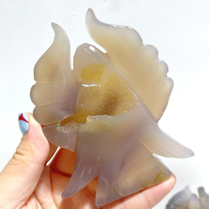 13 Pieces Geode Druzy Agate Angel Carving - Image 2