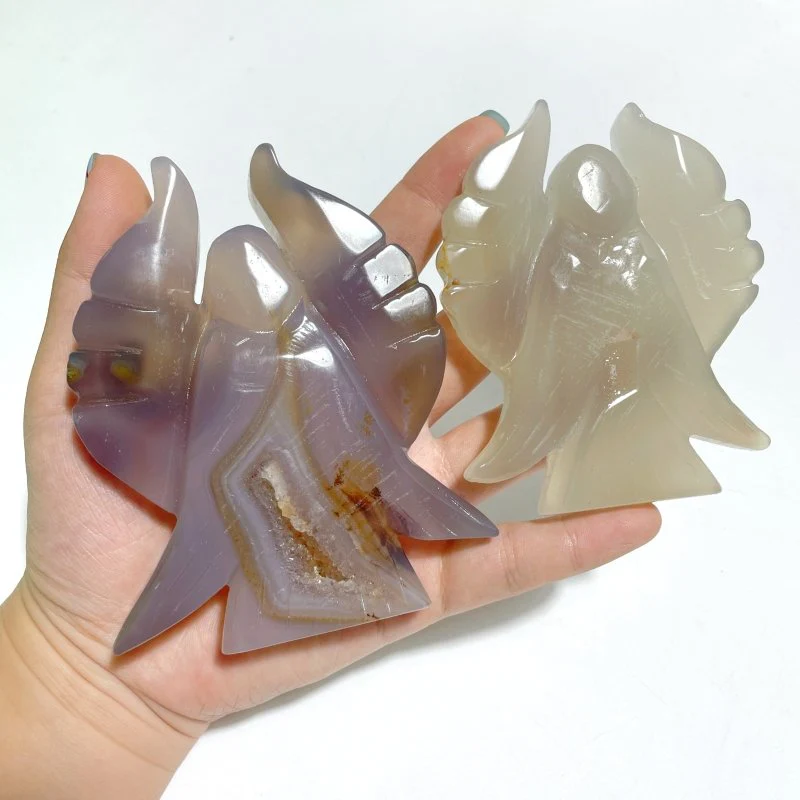 13 Pieces Geode Druzy Agate Angel Carving - Image 3
