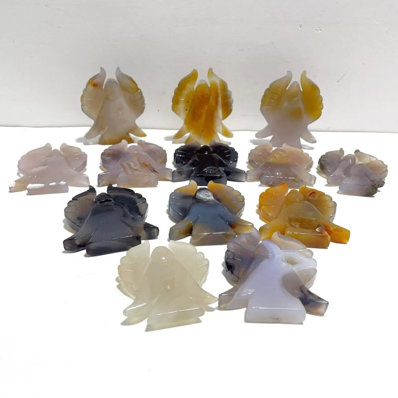 13 Pieces Geode Druzy Agate Angel Carving - Image 4