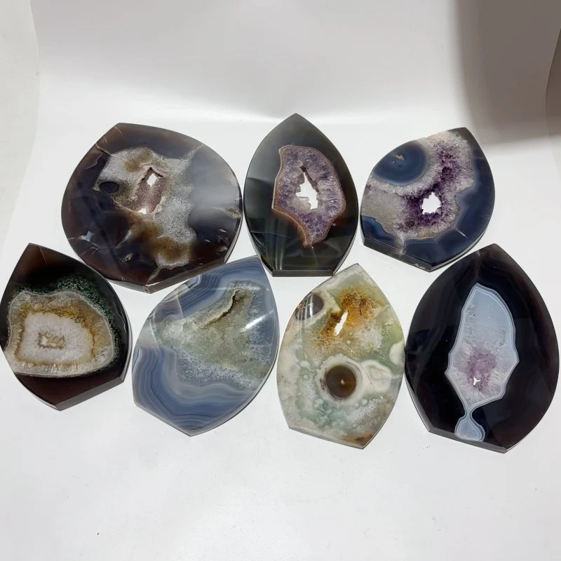 7 Pieces Beautiful Large Geode Druzy Agate Arrow Head Shape - Image 2