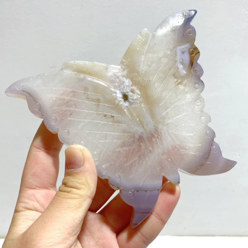 7 Pieces Geode Druzy Agate Butterfly Carving - Image 3
