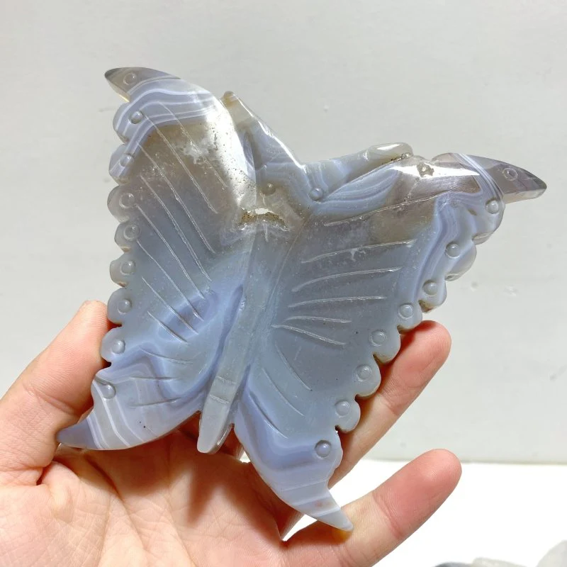 7 Pieces Geode Druzy Agate Butterfly Carving - Image 4