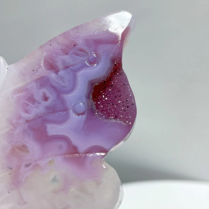 2 Pairs Dyed Geode Agate Butterfly Carving With Stand - Image 5