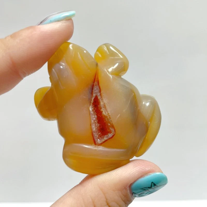 23 Pieces Geode Druzy Agate Frog Carving - Image 5