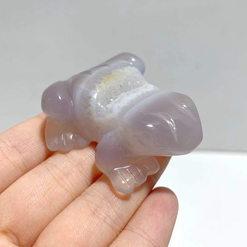 Geode Druzy Agate Frog Carving Wholesale