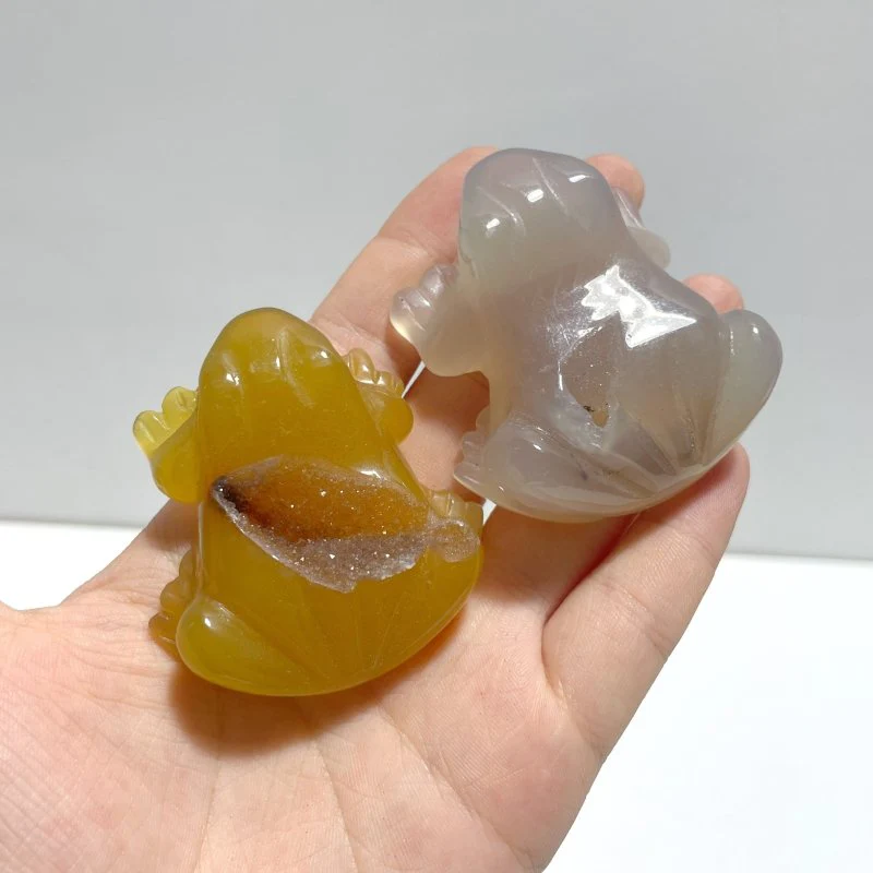 Geode Druzy Agate Frog Carving Wholesale - Image 3