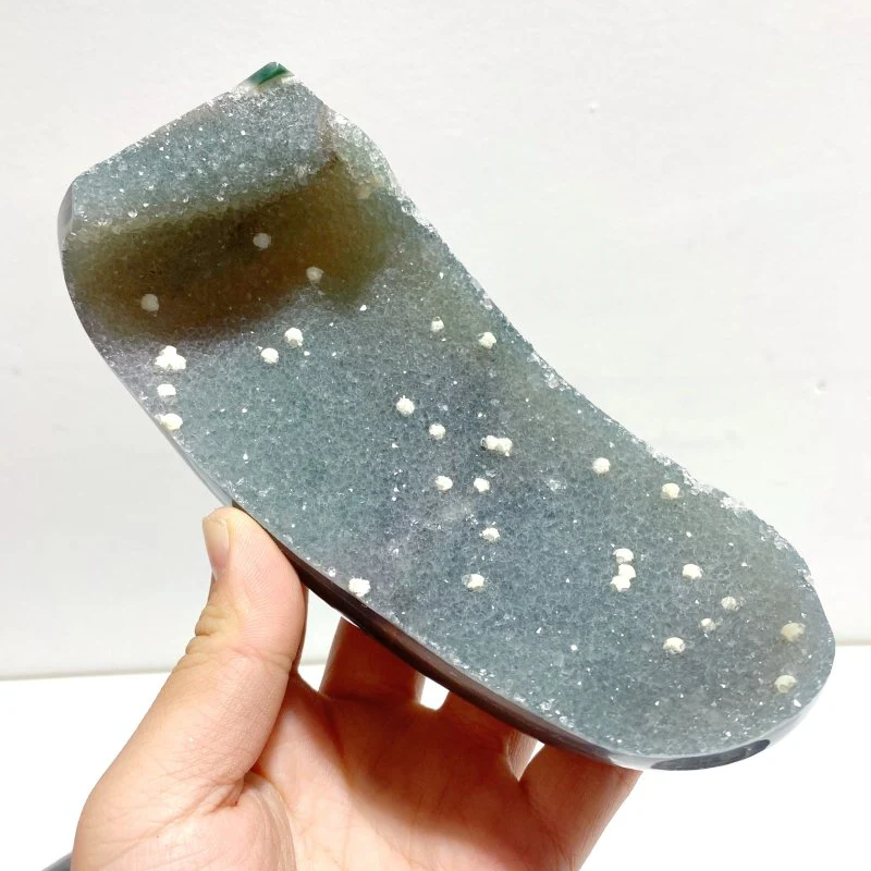 3 Pieces Large Geode Druzy Agate (Light Green Druzy) - Image 3