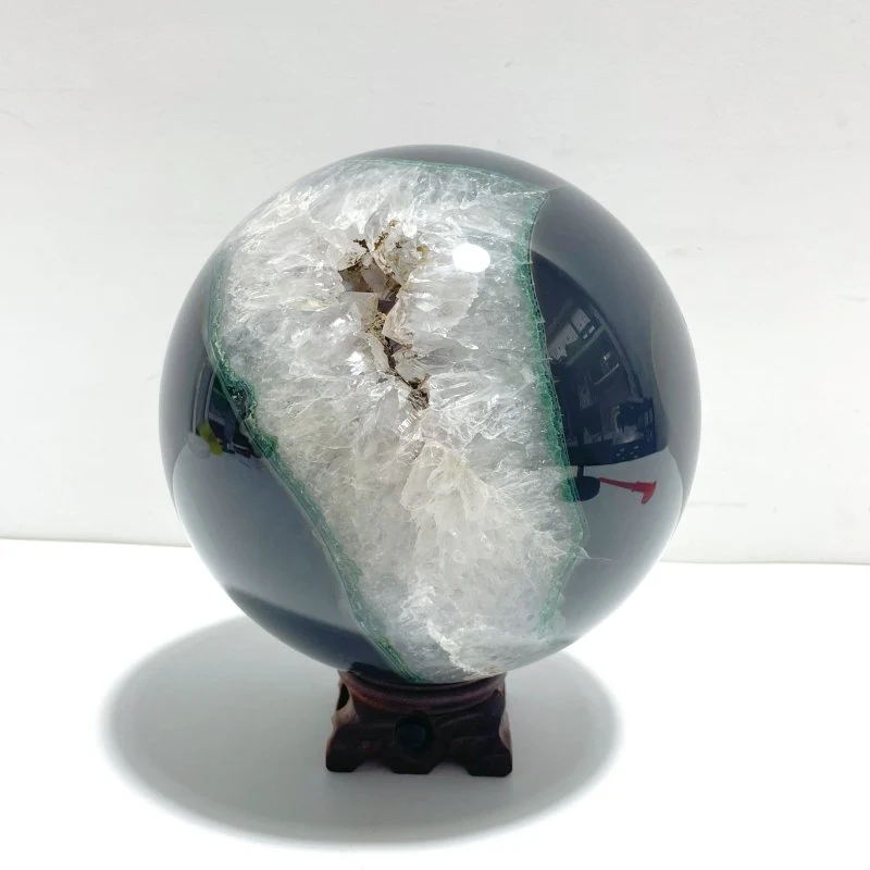 Large 12.5CM Geode Druzy Amethyst Mixed Agate Sphere - Image 4