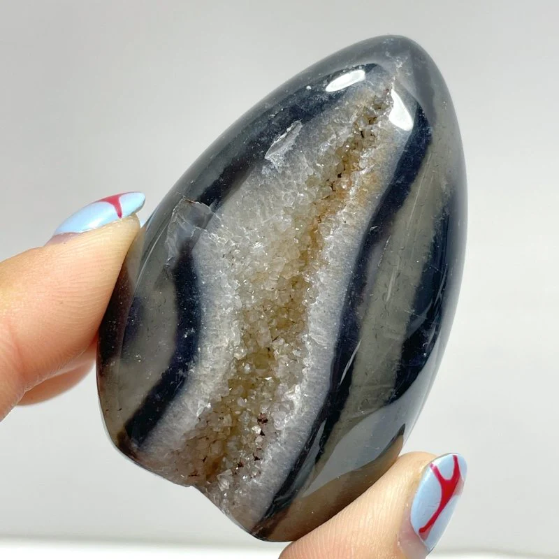 28 Pieces Geode Druzy Black Agate Eggs - Image 2