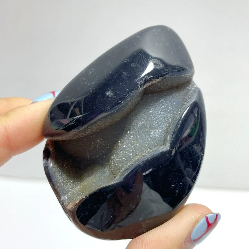 28 Pieces Geode Druzy Black Agate Eggs - Image 4