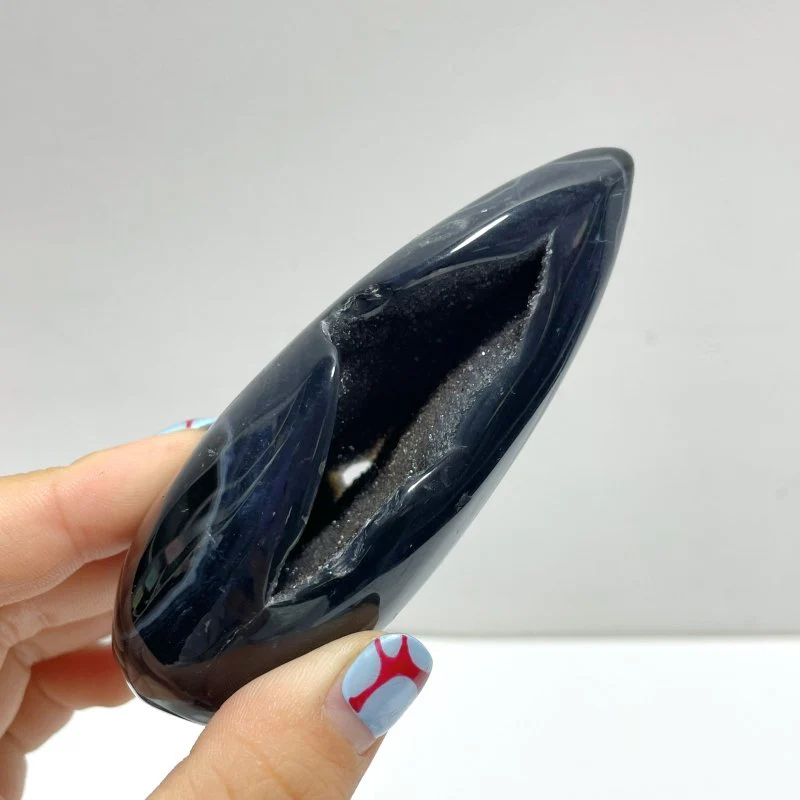 28 Pieces Geode Druzy Black Agate Eggs - Image 5