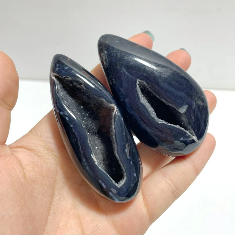 28 Pieces Geode Druzy Black Agate Eggs - Image 6