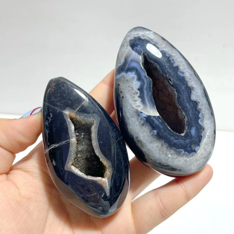 28 Pieces Geode Druzy Black Agate Eggs - Image 8