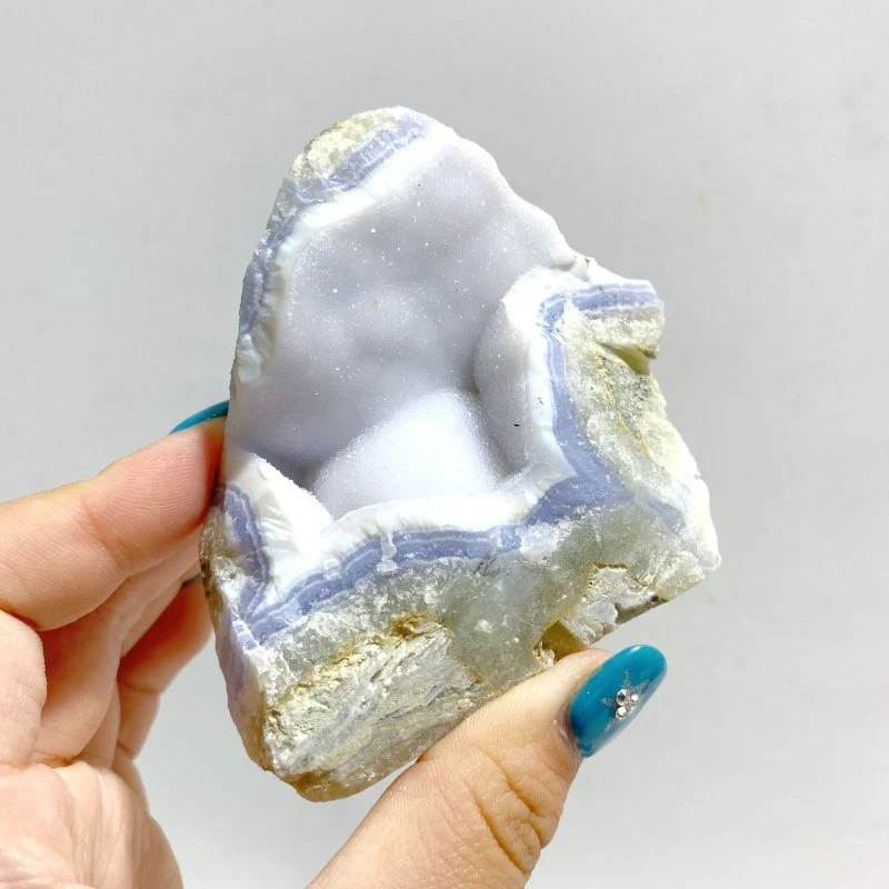 13 Pieces Geode Druzy Blue Chalcedony - Image 2