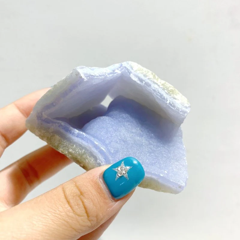 13 Pieces Geode Druzy Blue Chalcedony - Image 4