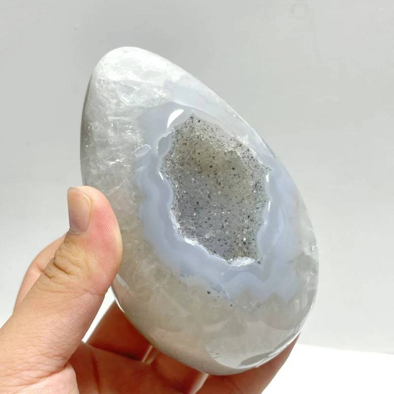 5 Pieces Geode Druzy Eggs Carving With Stand - Image 5
