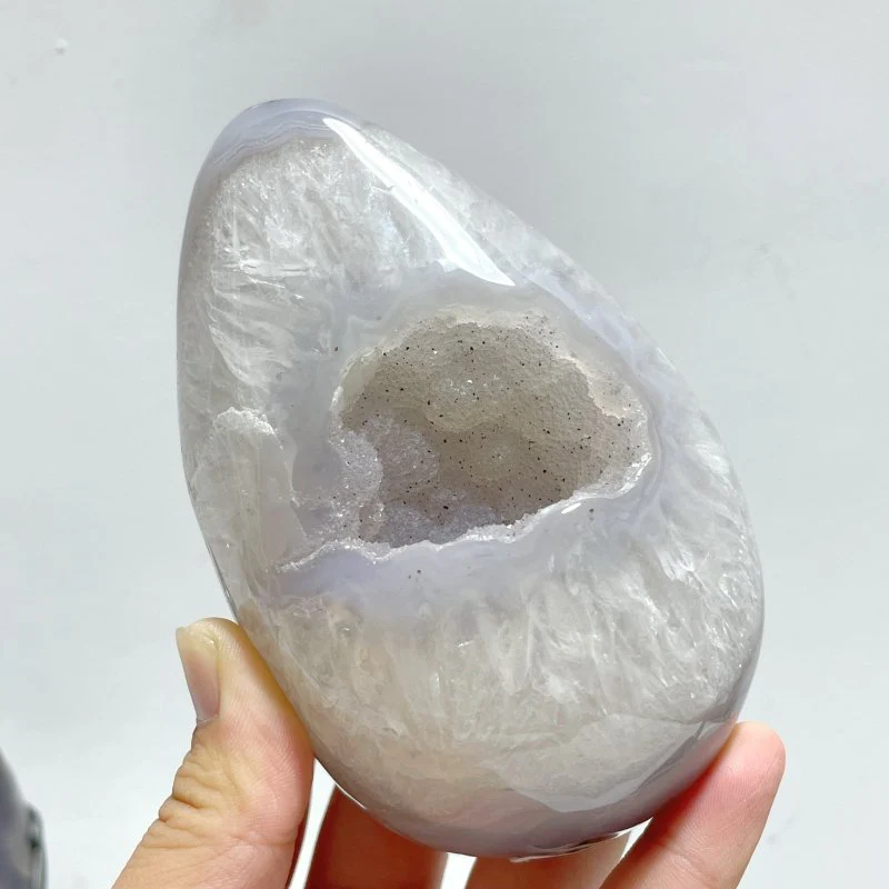 5 Pieces Geode Druzy Eggs Carving With Stand - Image 7