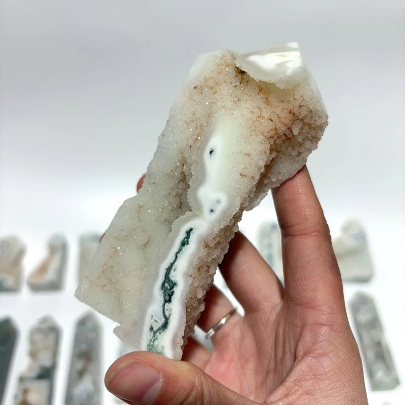 33 Pieces Geode Druzy Moss Agate Tower Points - Image 2