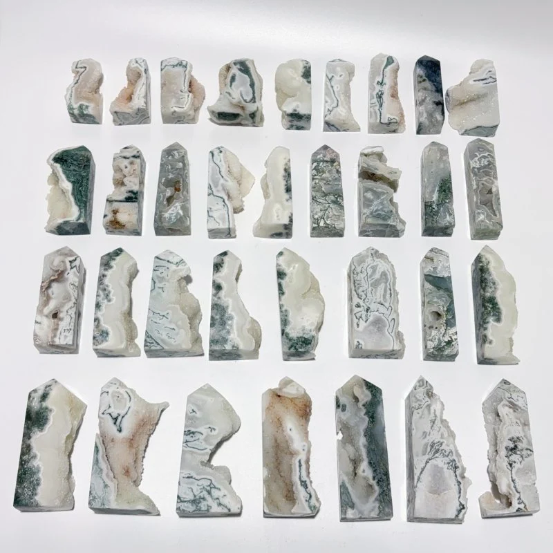 33 Pieces Geode Druzy Moss Agate Tower Points - Image 6