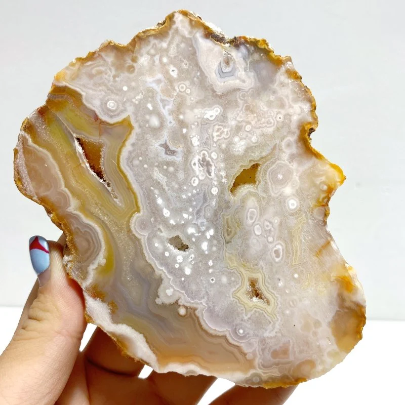 2 Pairs Geode Druzy Sakura Flower Agate Butterfly Wing With Stand - Image 4