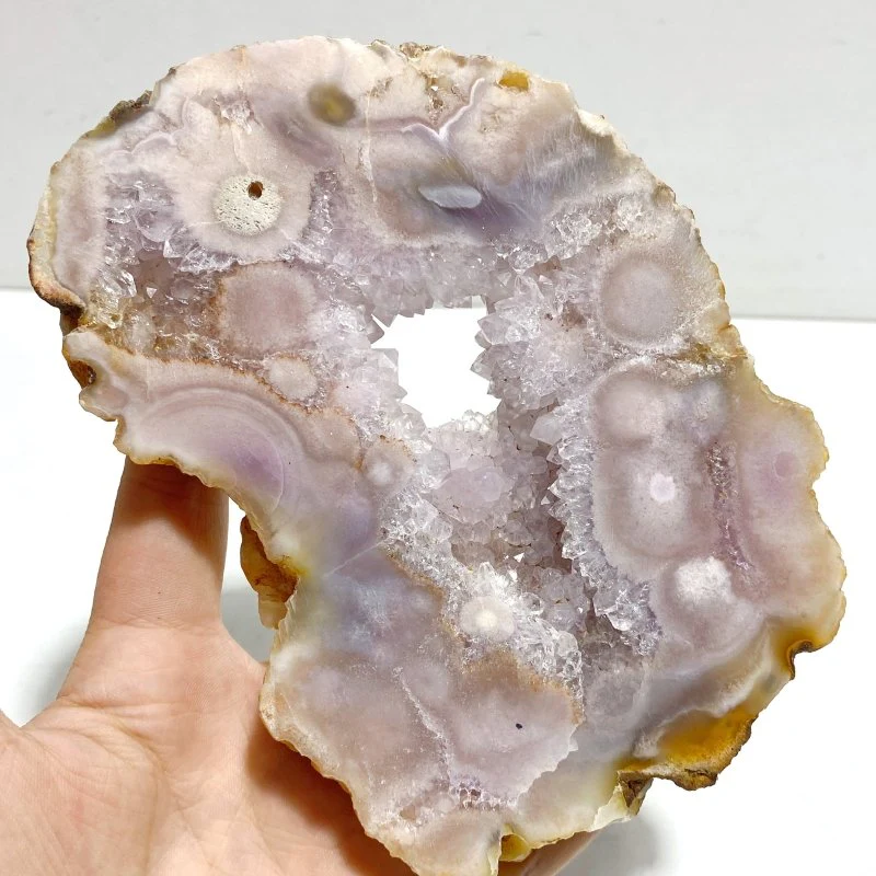 2 Pairs Geode Druzy Sakura Flower Agate Butterfly Wing With Stand - Image 6