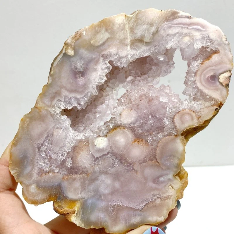 2 Pairs Geode Druzy Sakura Flower Agate Butterfly Wing With Stand - Image 7