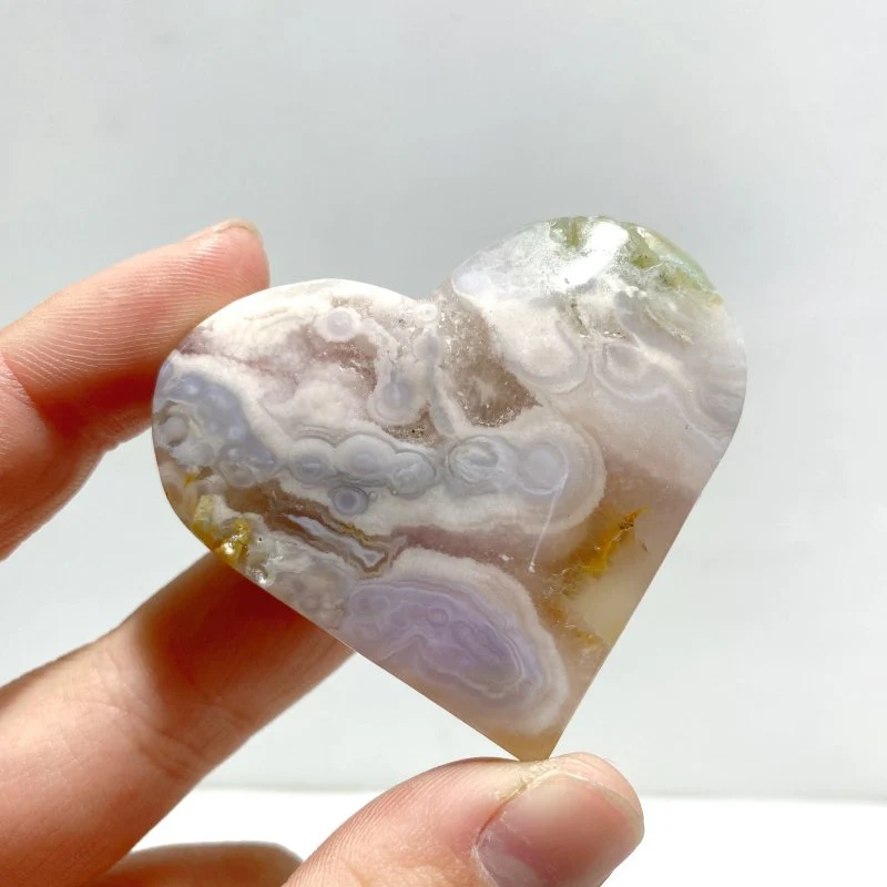 25 Pieces Geode Druzy Sakura Flower Agate Heart - Image 3