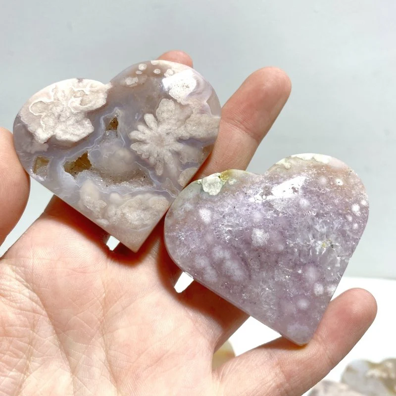 25 Pieces Geode Druzy Sakura Flower Agate Heart - Image 6