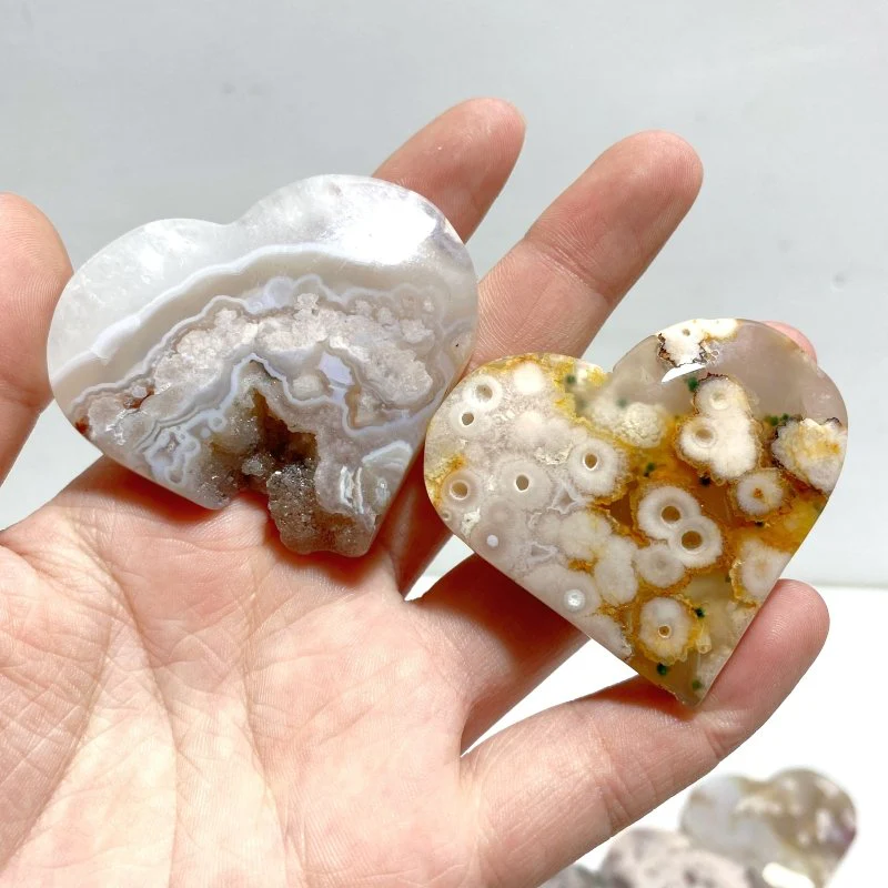 25 Pieces Geode Druzy Sakura Flower Agate Heart - Image 7
