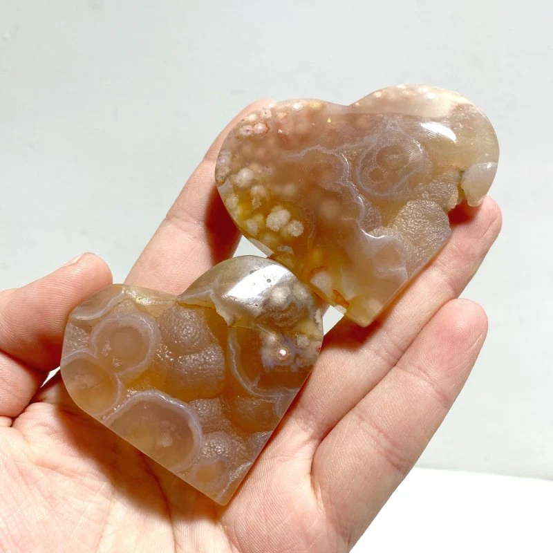 25 Pieces Geode Druzy Sakura Flower Agate Heart - Image 8