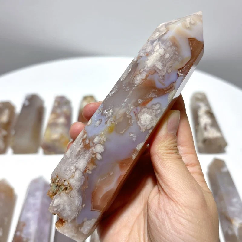 16 Pieces Fat Sakura Flower Agate Tower Points - Image 2