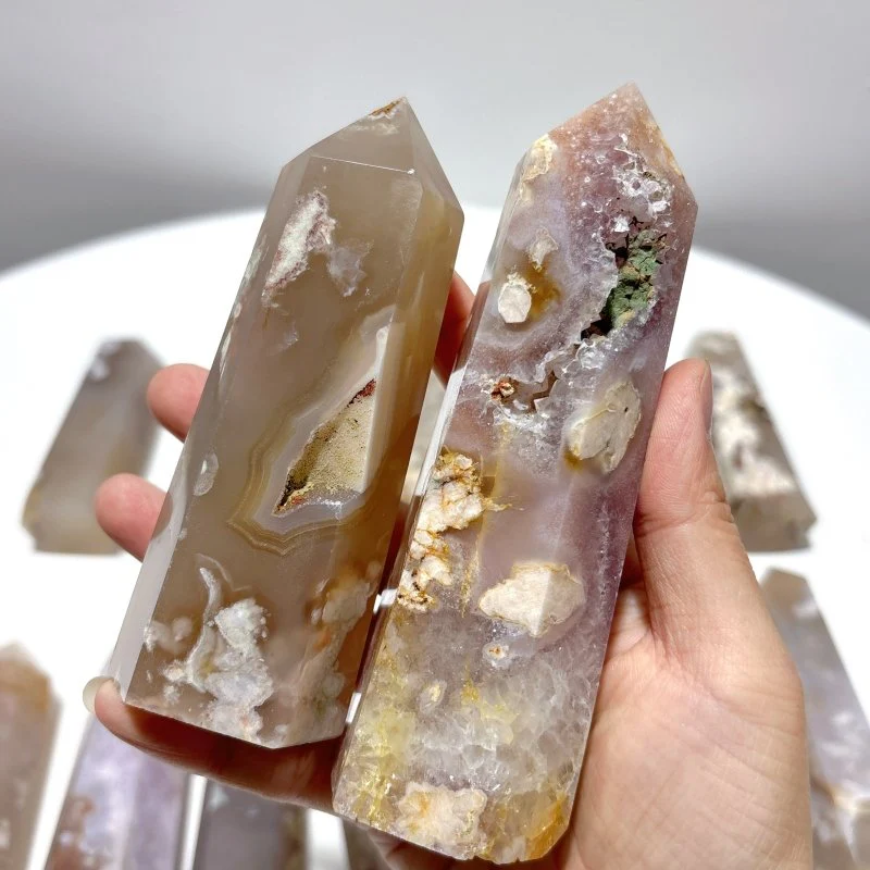 16 Pieces Fat Sakura Flower Agate Tower Points - Image 4