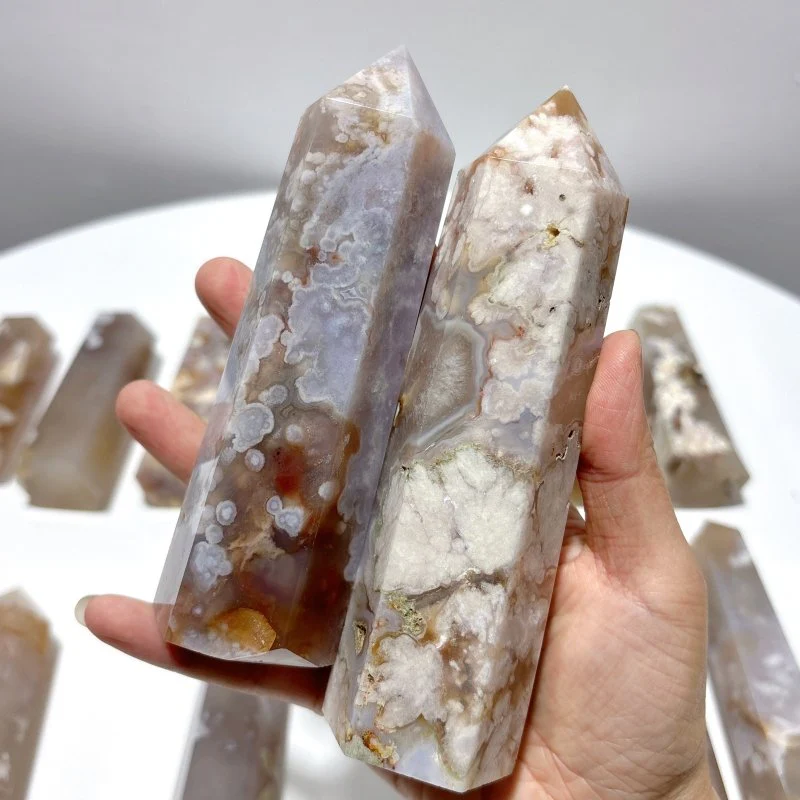16 Pieces Fat Sakura Flower Agate Tower Points - Image 5