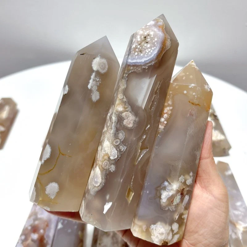 16 Pieces Fat Sakura Flower Agate Tower Points - Image 6