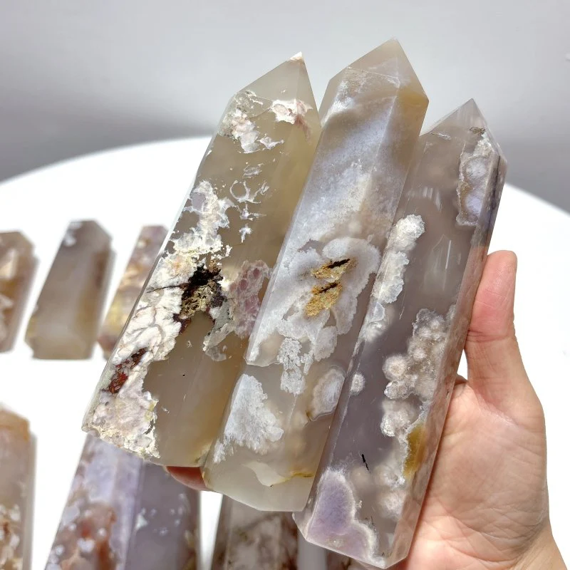 16 Pieces Fat Sakura Flower Agate Tower Points - Image 7