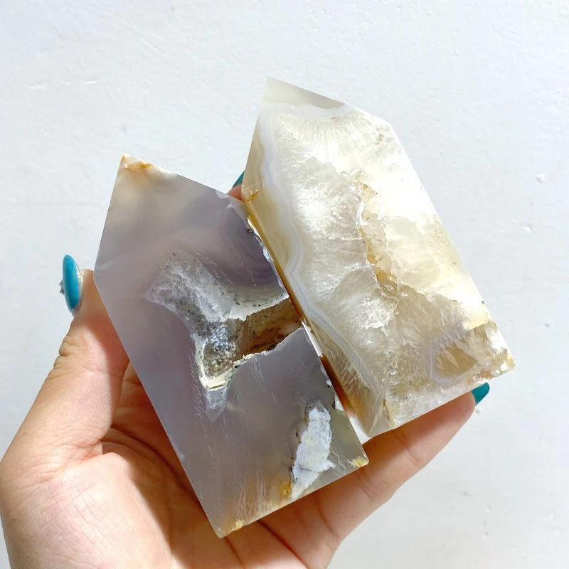 20 Pieces Geode Sakura Flower Agate Tower Points - Image 4